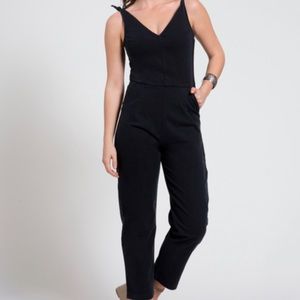 Loup stretch canvas jumpsuit black. Sz L
